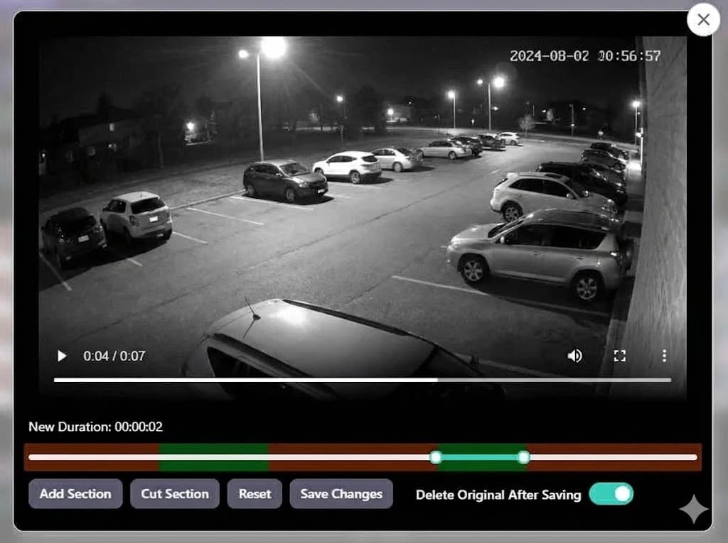 Sentryrec Edit Video Feature In Dark Mode